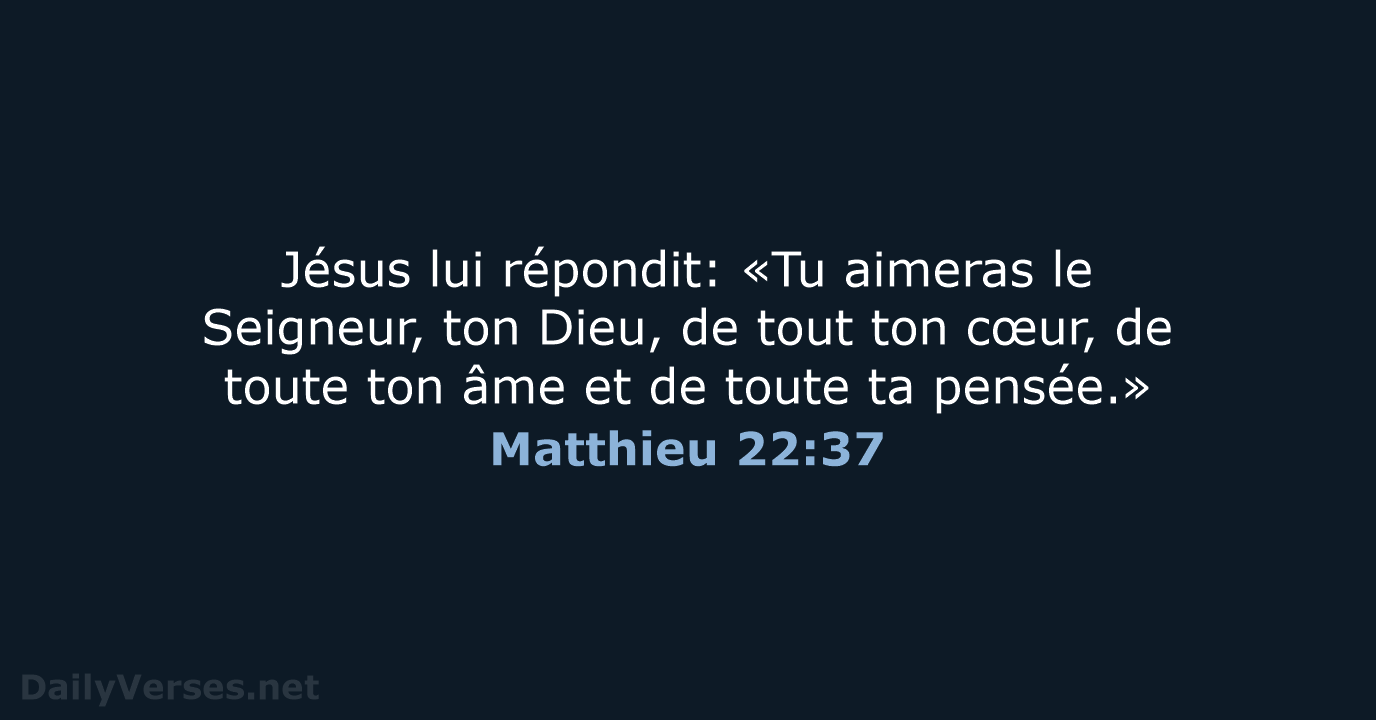 Matthieu 22:37 - SG21