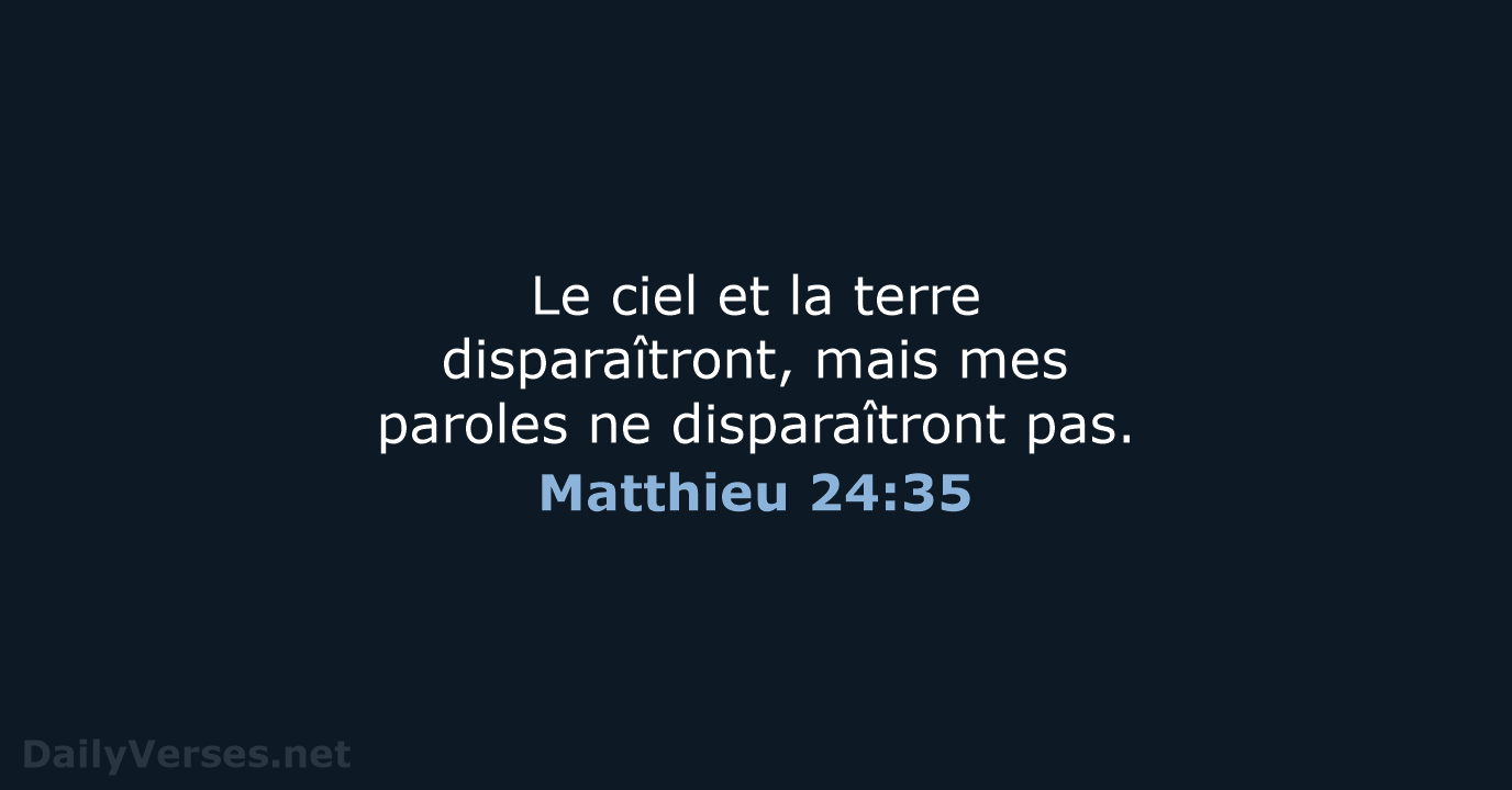 Matthieu 24:35 - SG21
