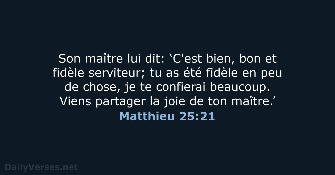 Matthieu 25:21 - SG21