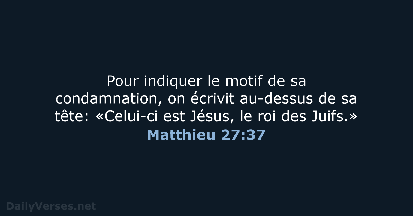 Matthieu 27:37 - SG21