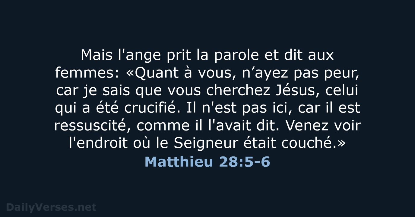 Matthieu 28:5-6 - SG21