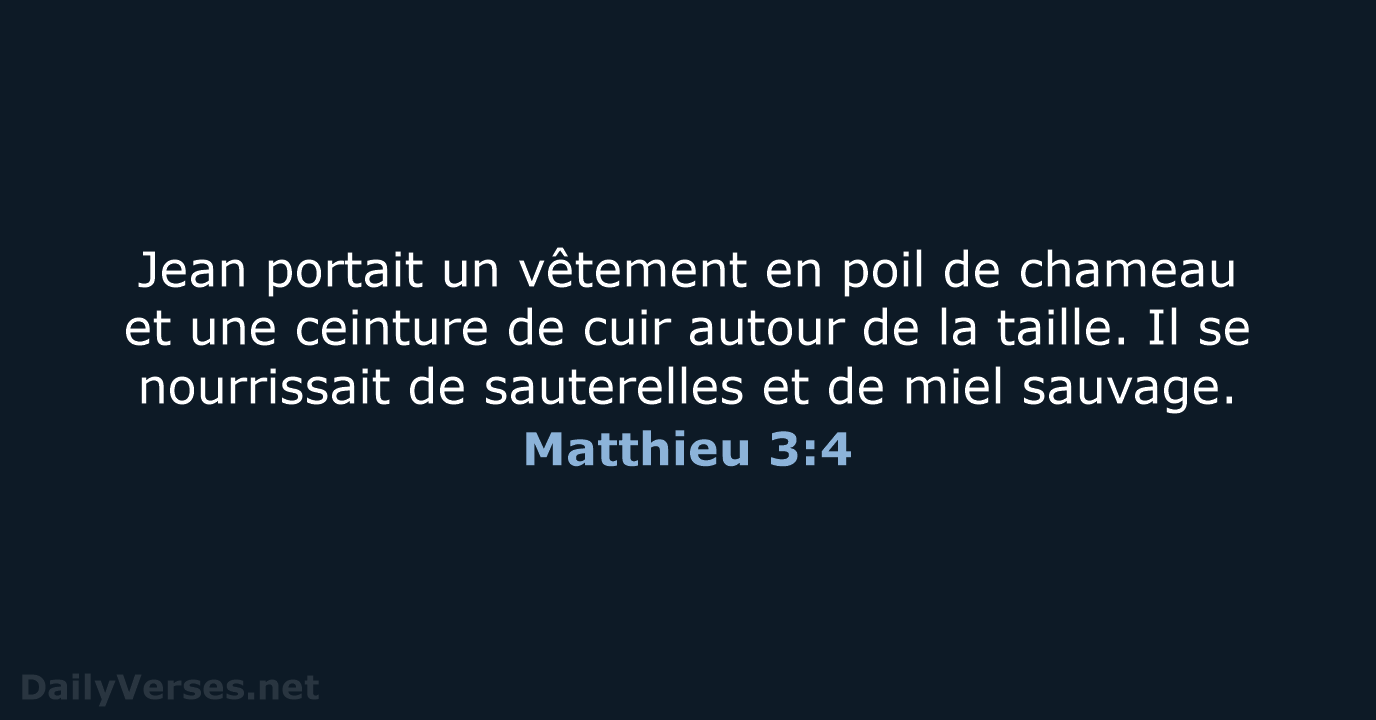 Matthieu 3:4 - SG21