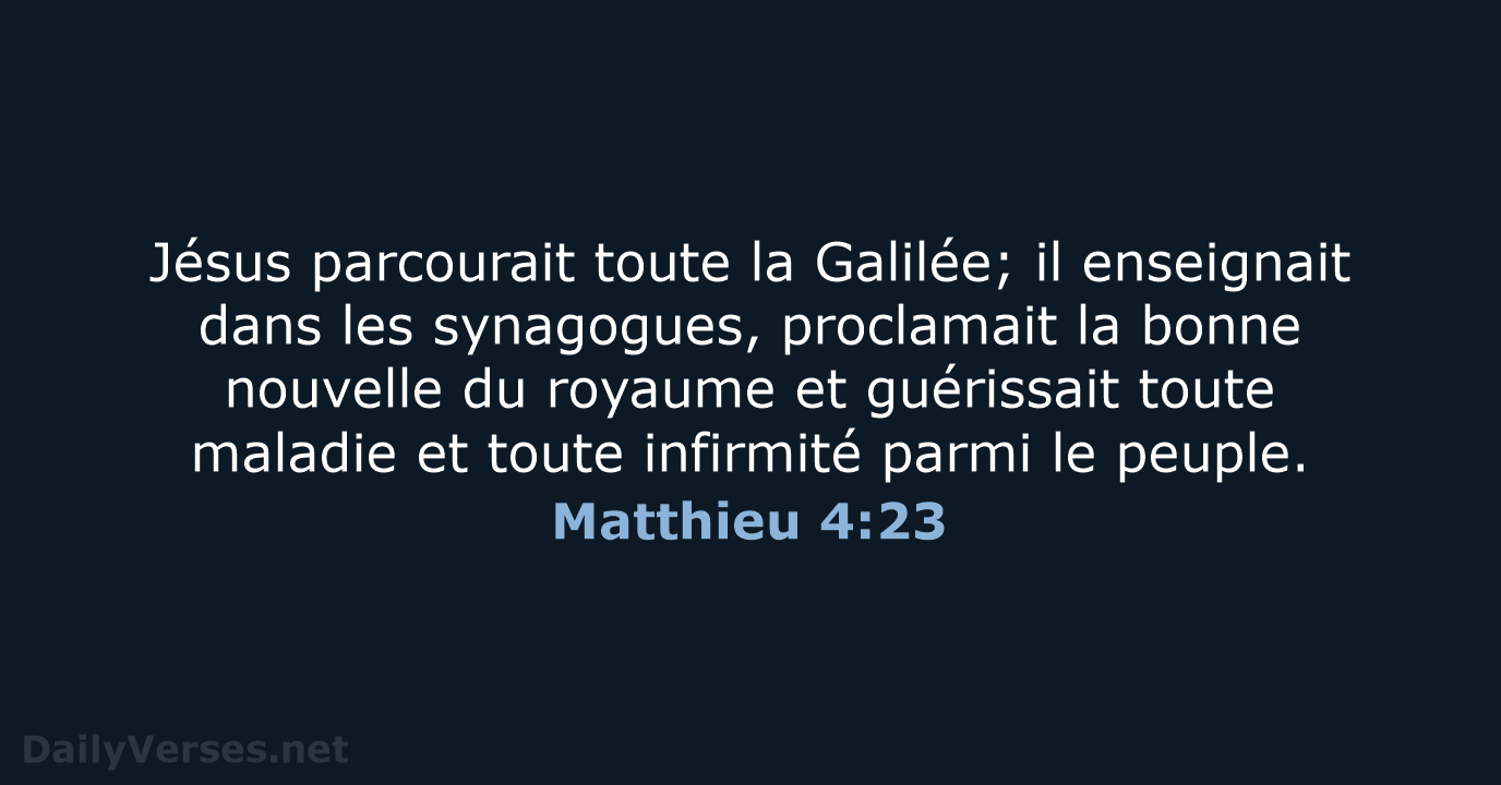 Matthieu 4:23 - SG21