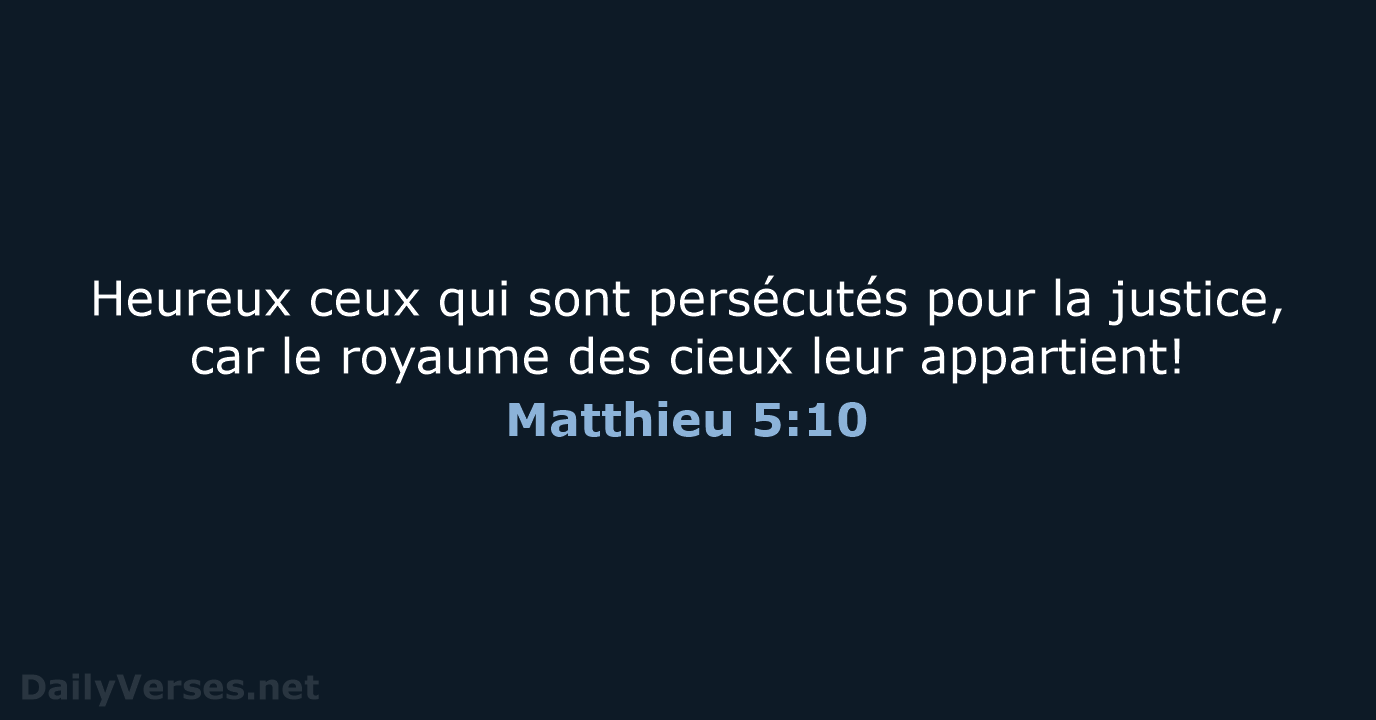 Matthieu 5:10 - SG21