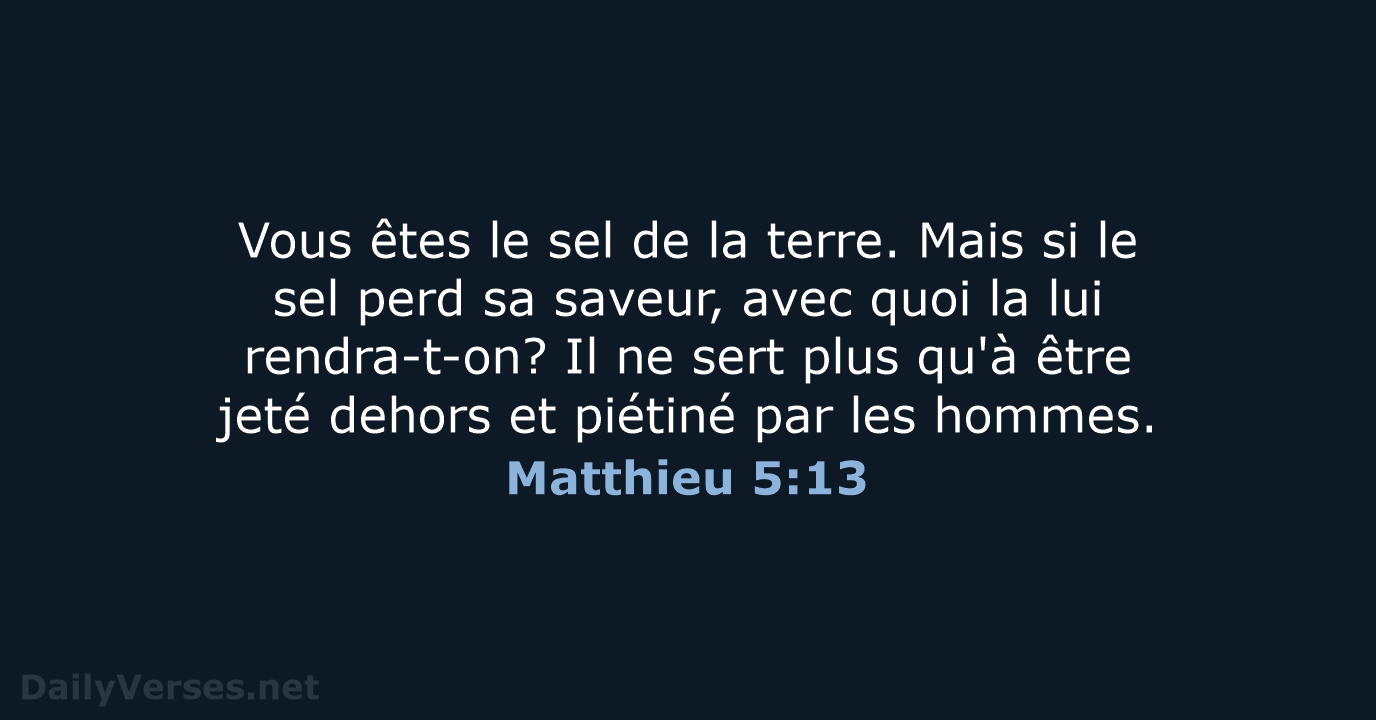 Matthieu 5:13 - SG21