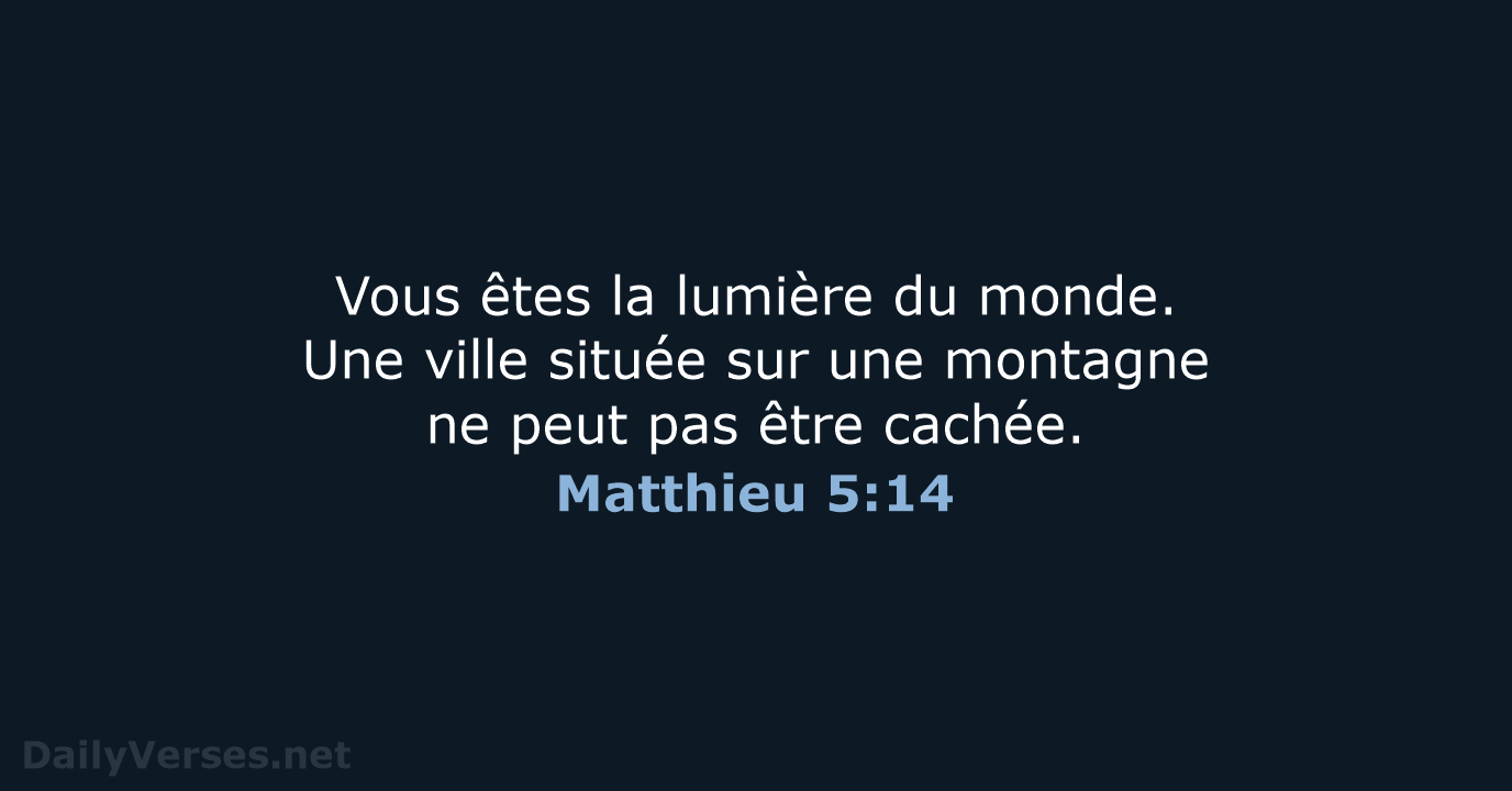 Matthieu 5:14 - SG21