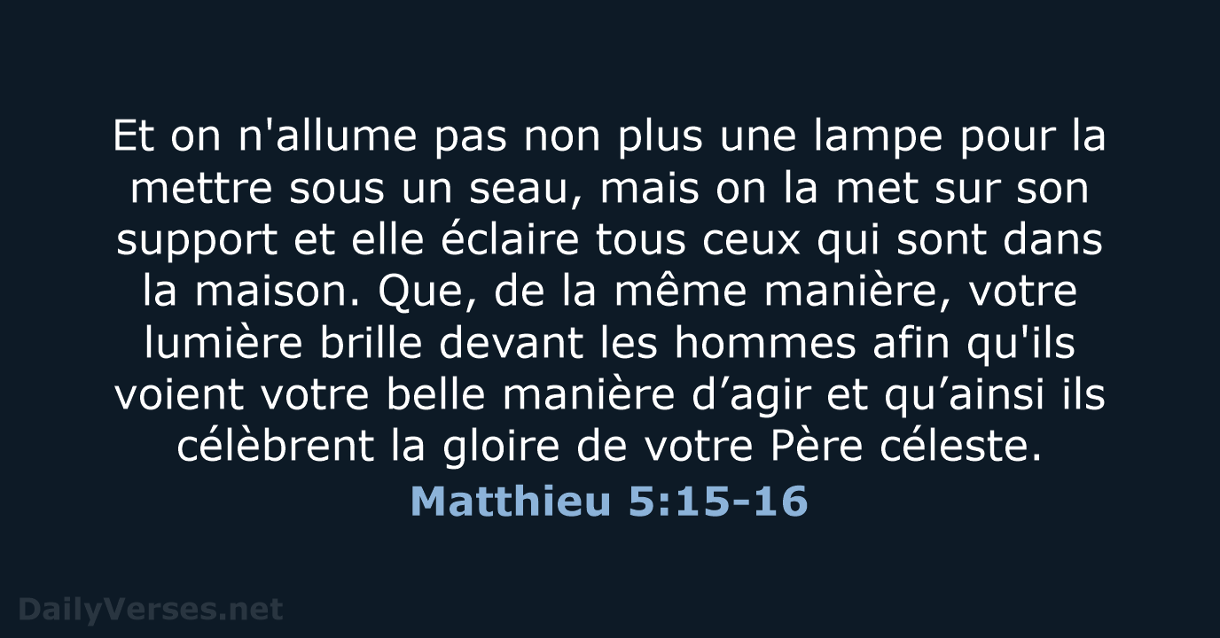 Matthieu 5:15-16 - SG21