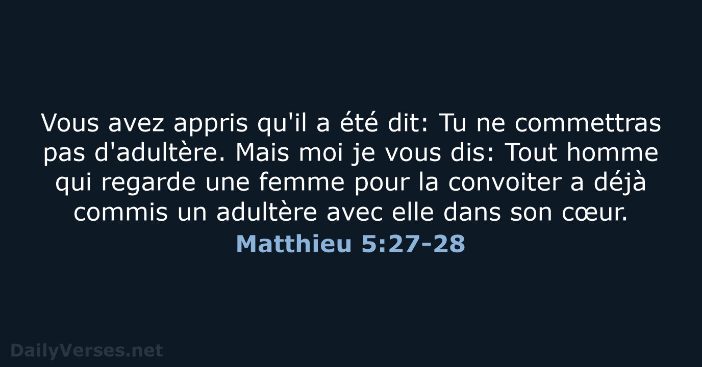 Matthieu 5:27-28 - SG21