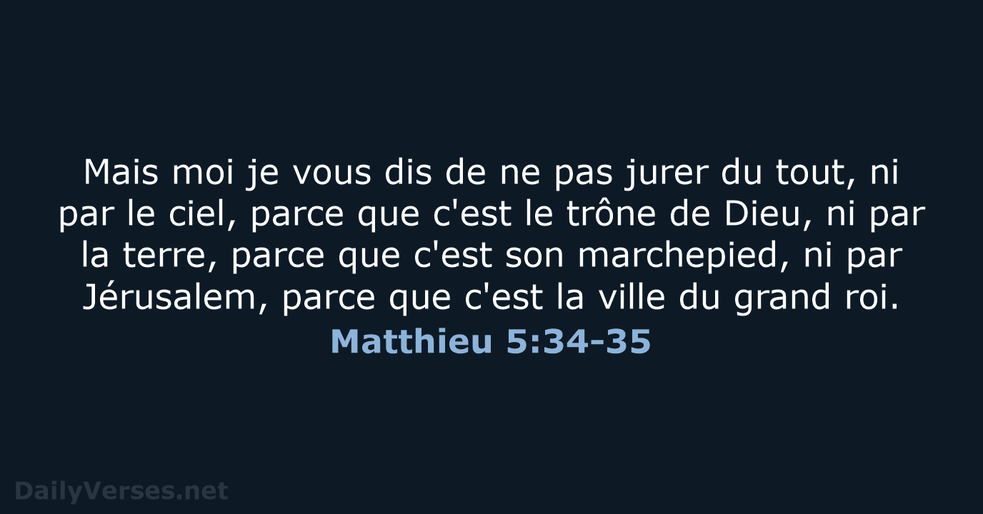 Matthieu 5:34-35 - SG21