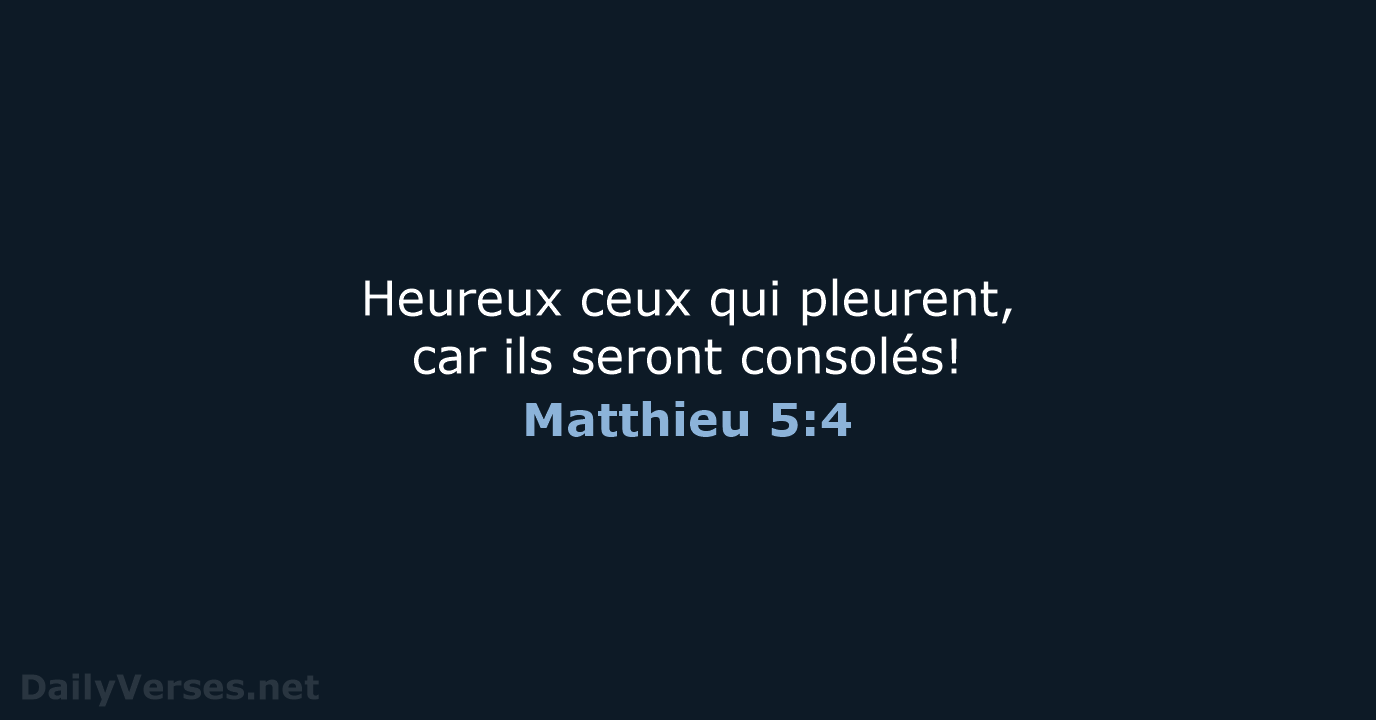 Matthieu 5:4 - SG21
