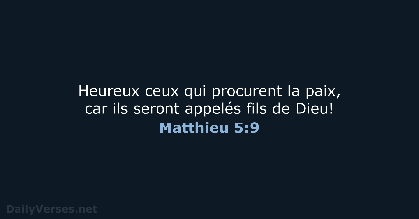 Matthieu 5:9 - SG21