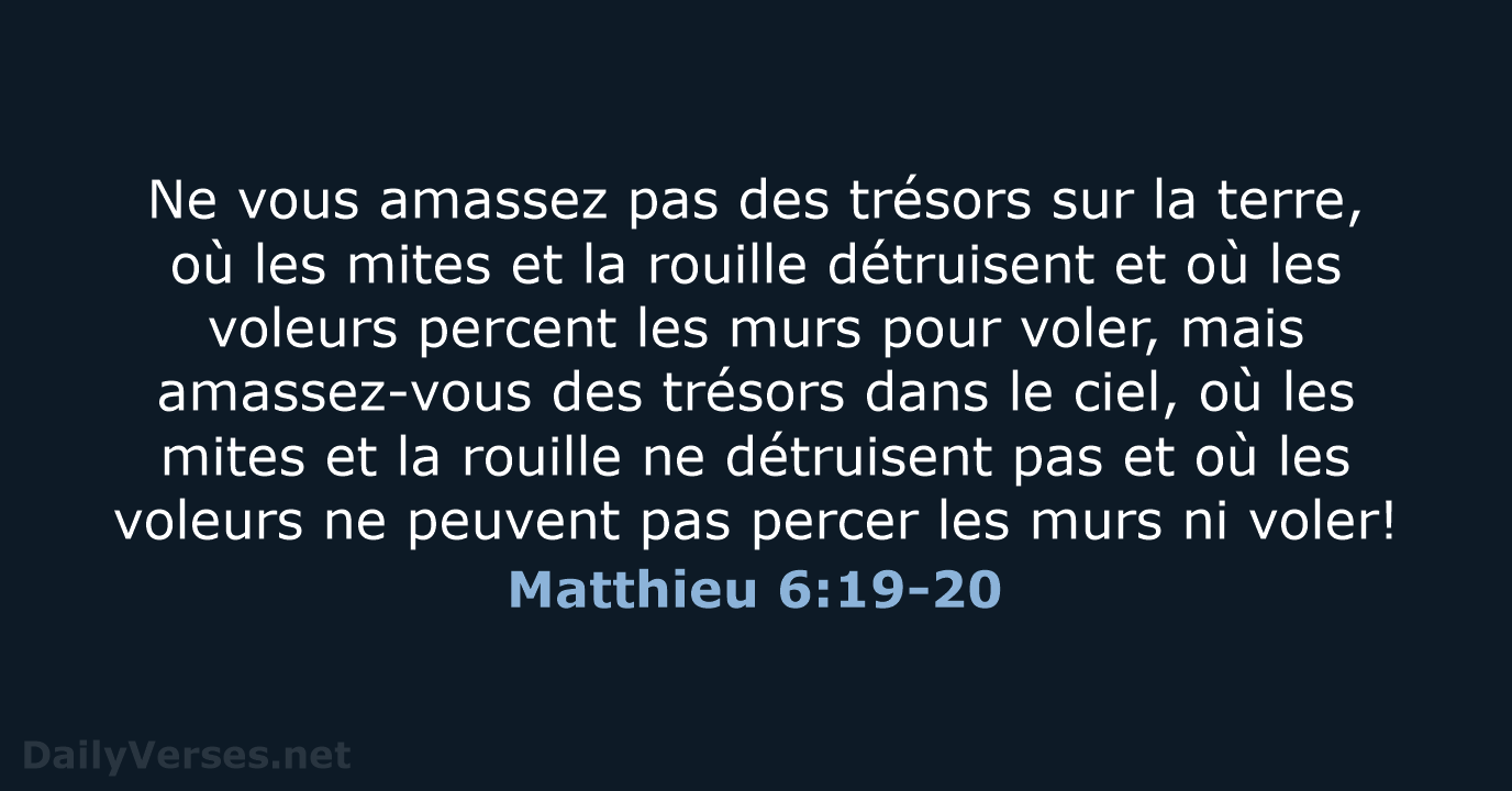 Matthieu 6:19-20 - SG21