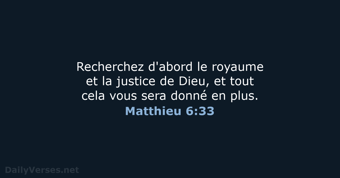 Matthieu 6:33 - SG21