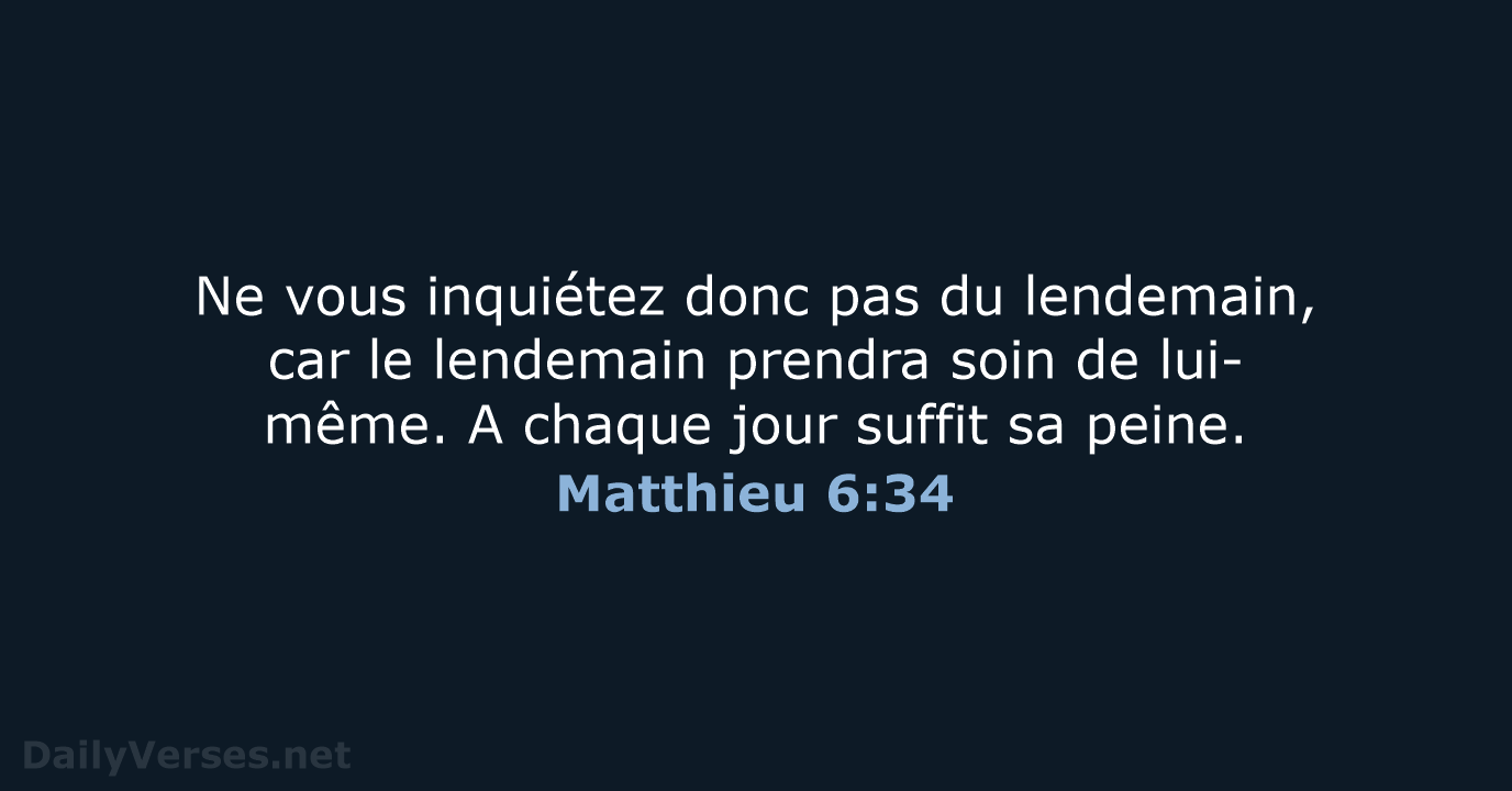 Matthieu 6:34 - SG21