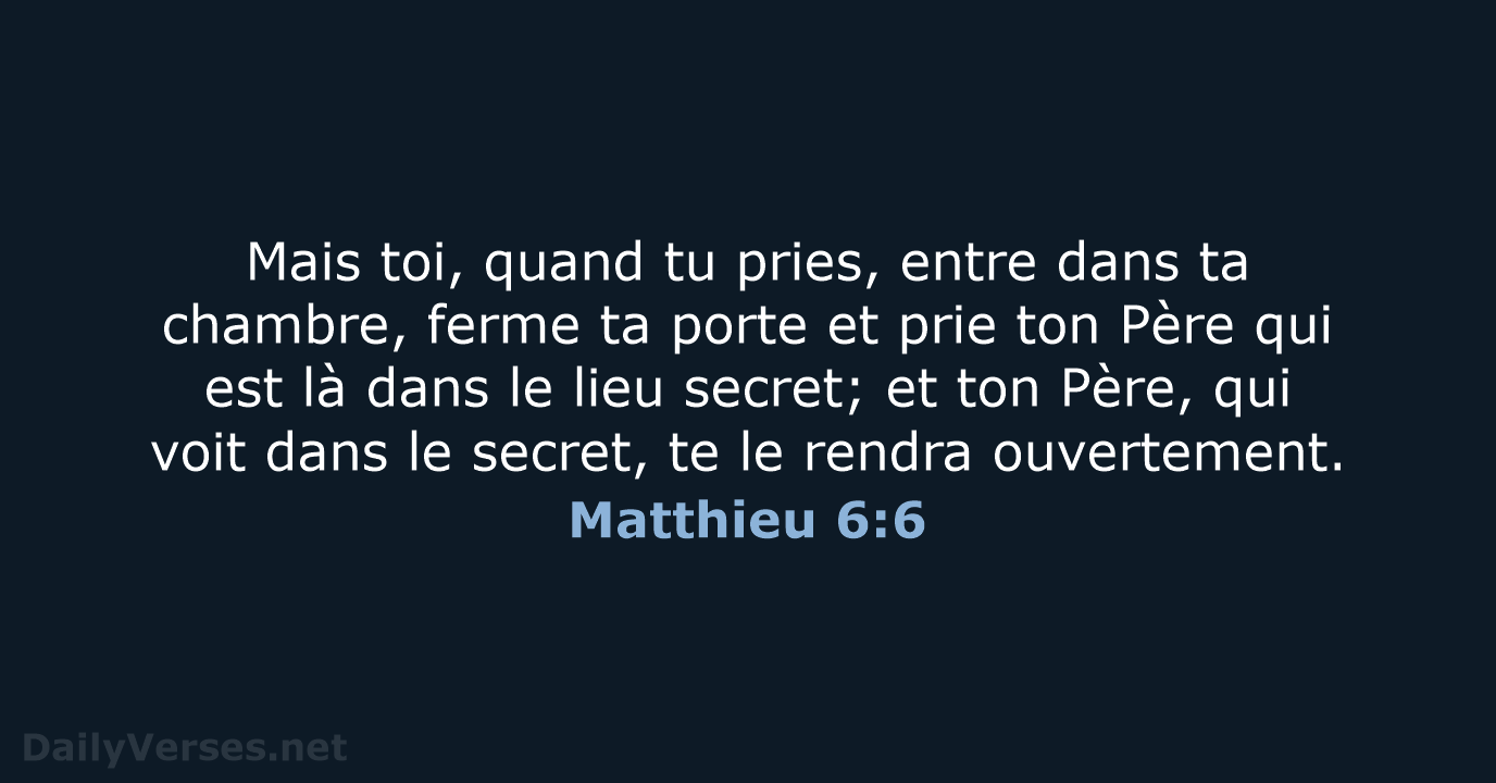 Matthieu 6:6 - SG21
