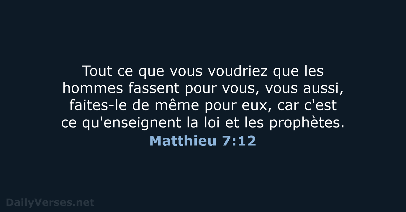 Matthieu 7:12 - SG21