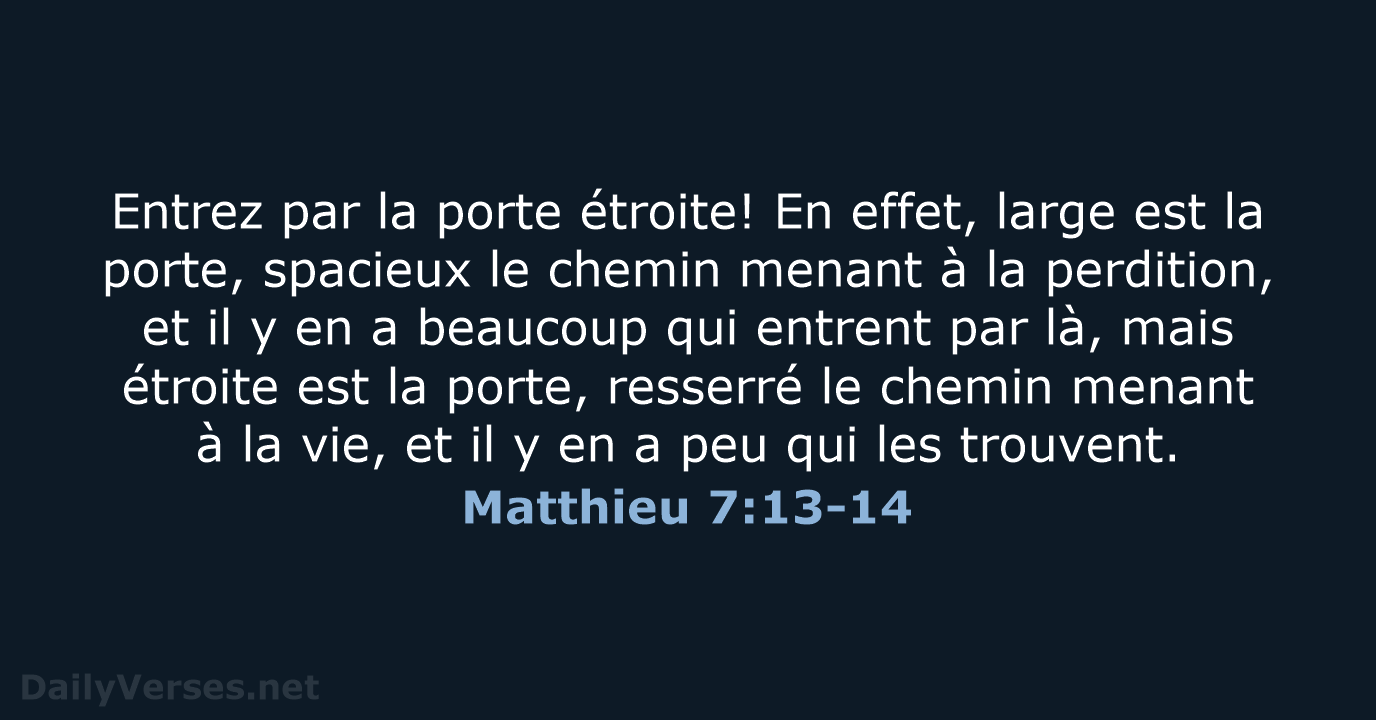 Matthieu 7:13-14 - SG21