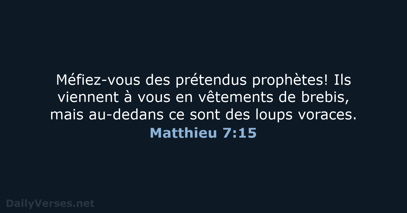 Matthieu 7:15 - SG21