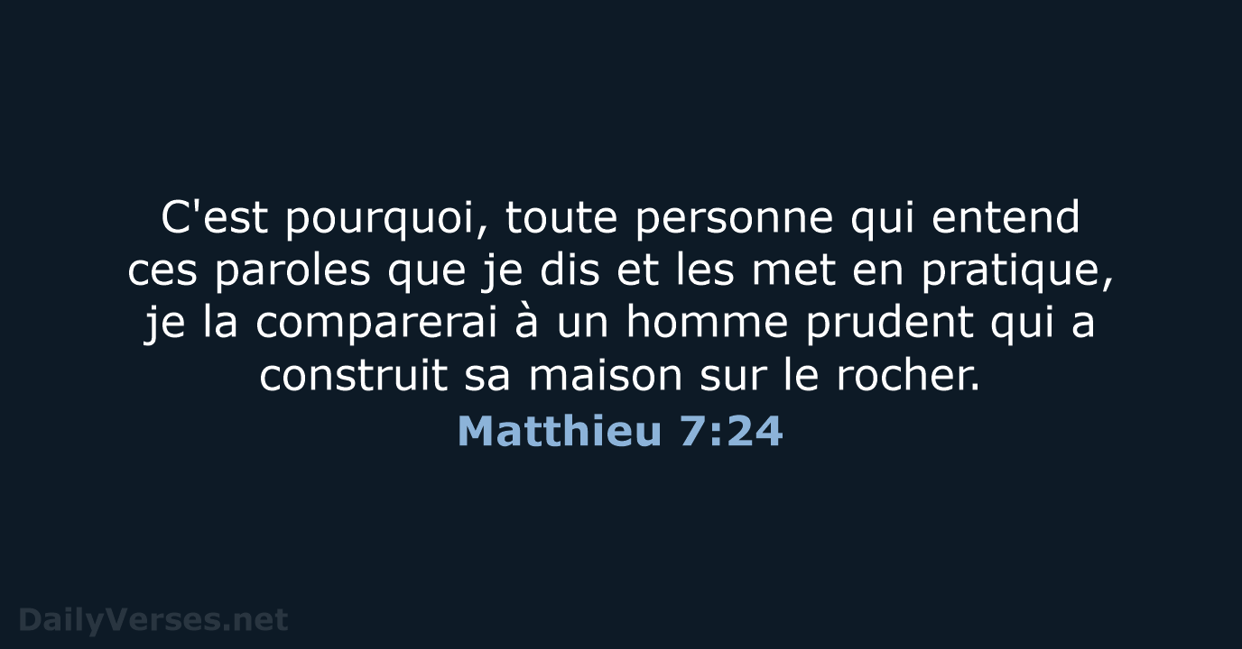 Matthieu 7:24 - SG21