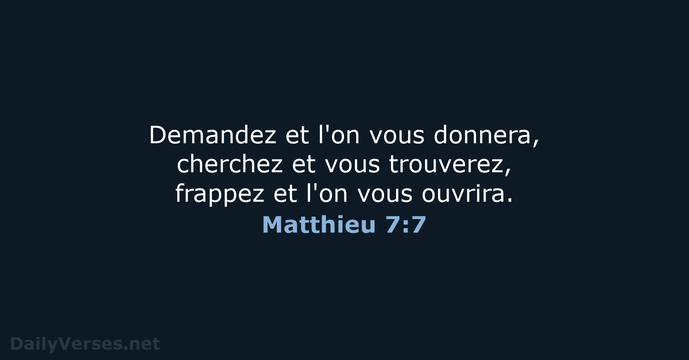 Matthieu 7:7 - SG21