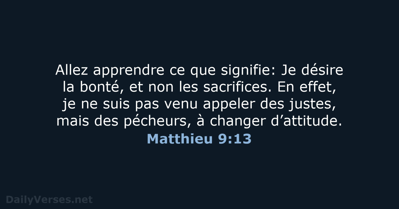 Matthieu 9:13 - SG21