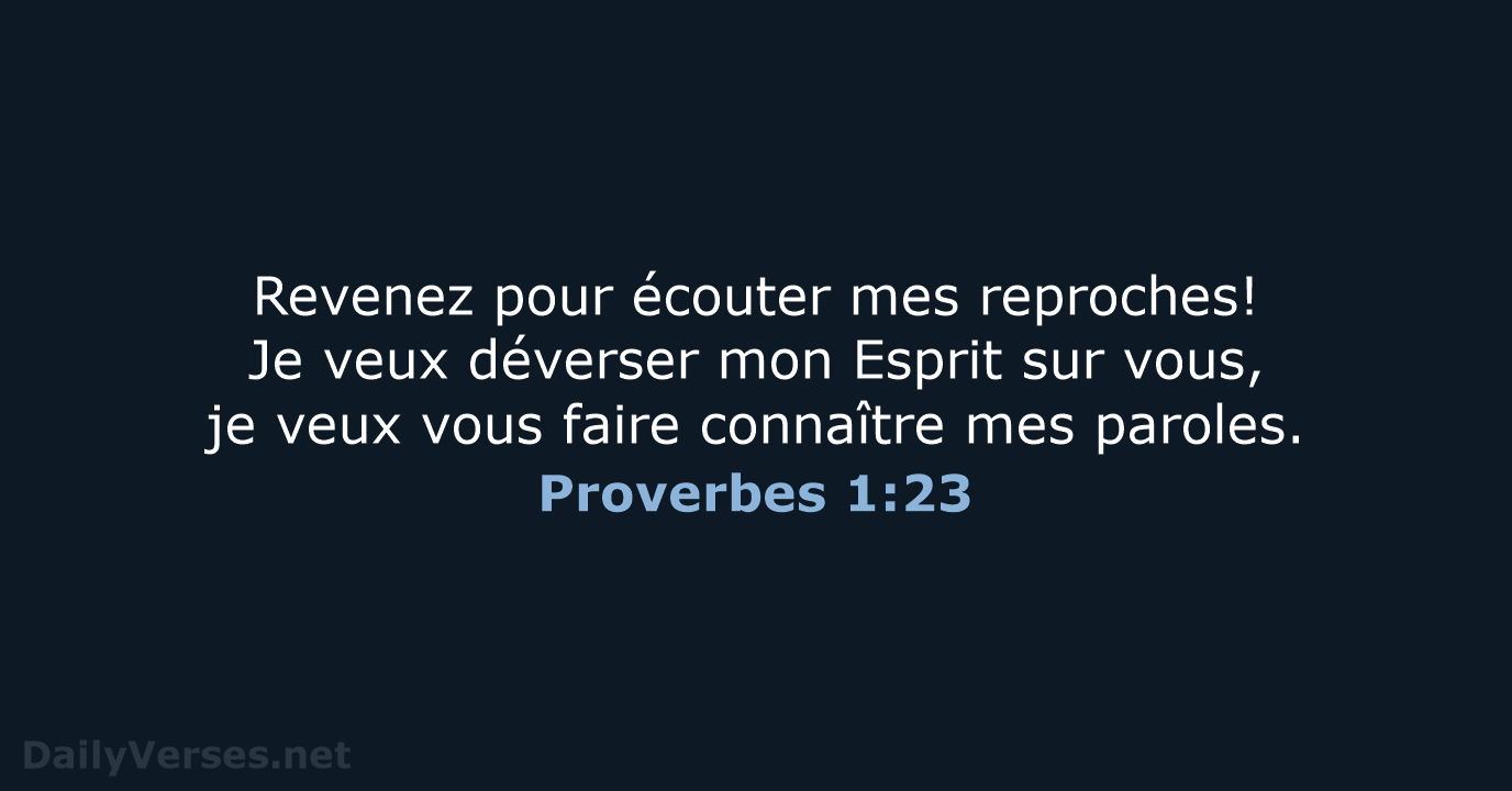 Proverbes 1:23 - SG21