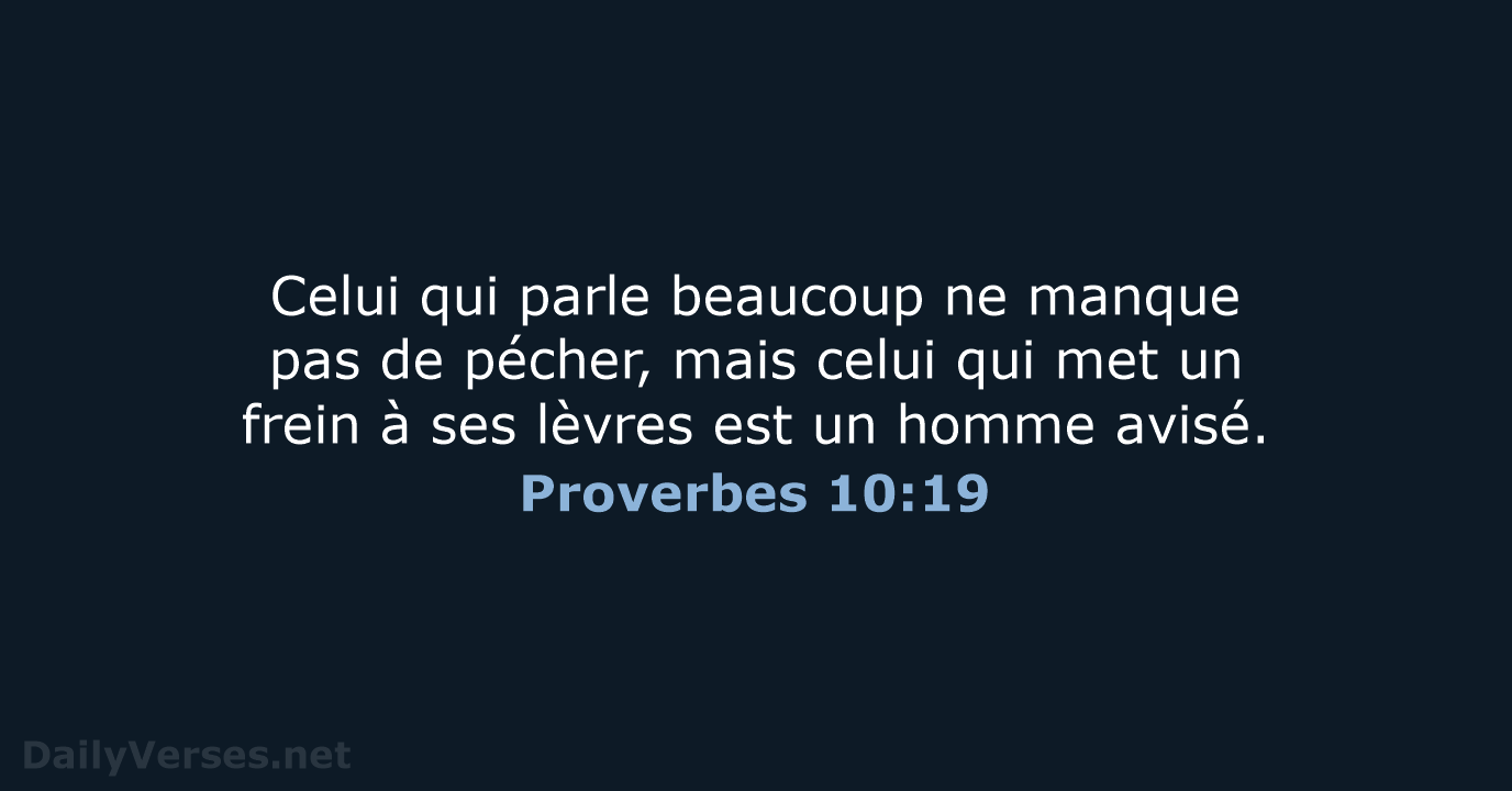 Proverbes 10:19 - SG21