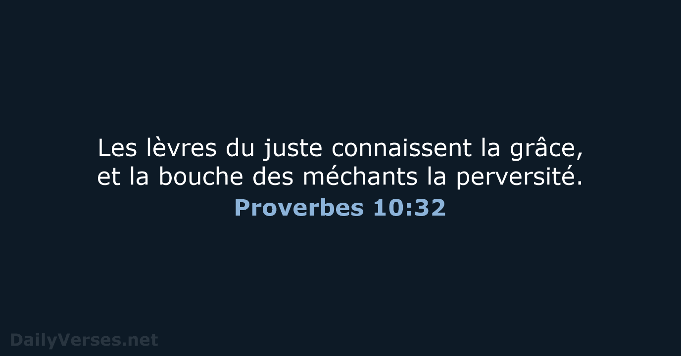 Proverbes 10:32 - SG21