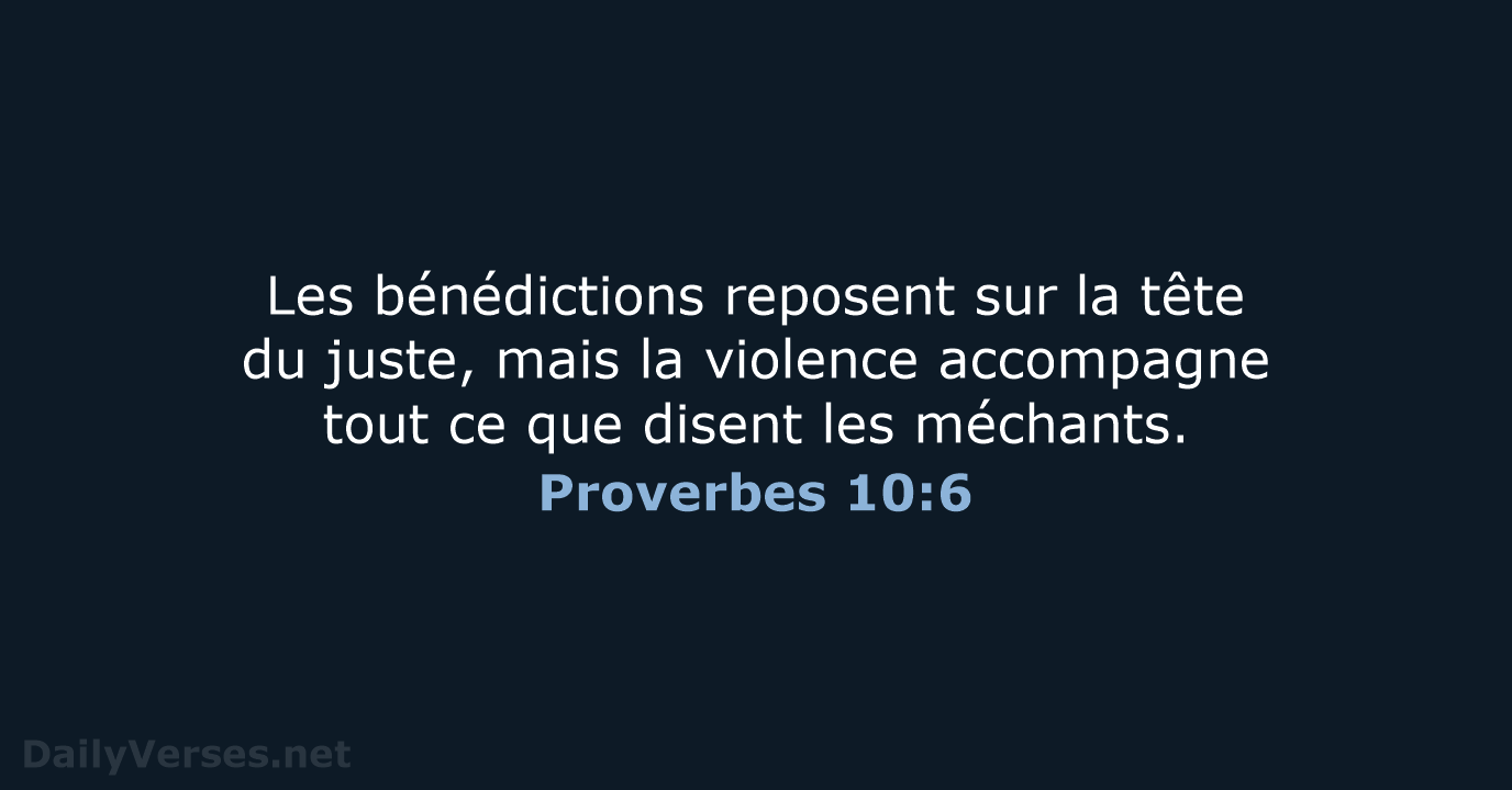 Proverbes 10:6 - SG21