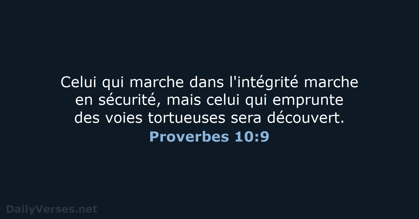 Proverbes 10:9 - SG21