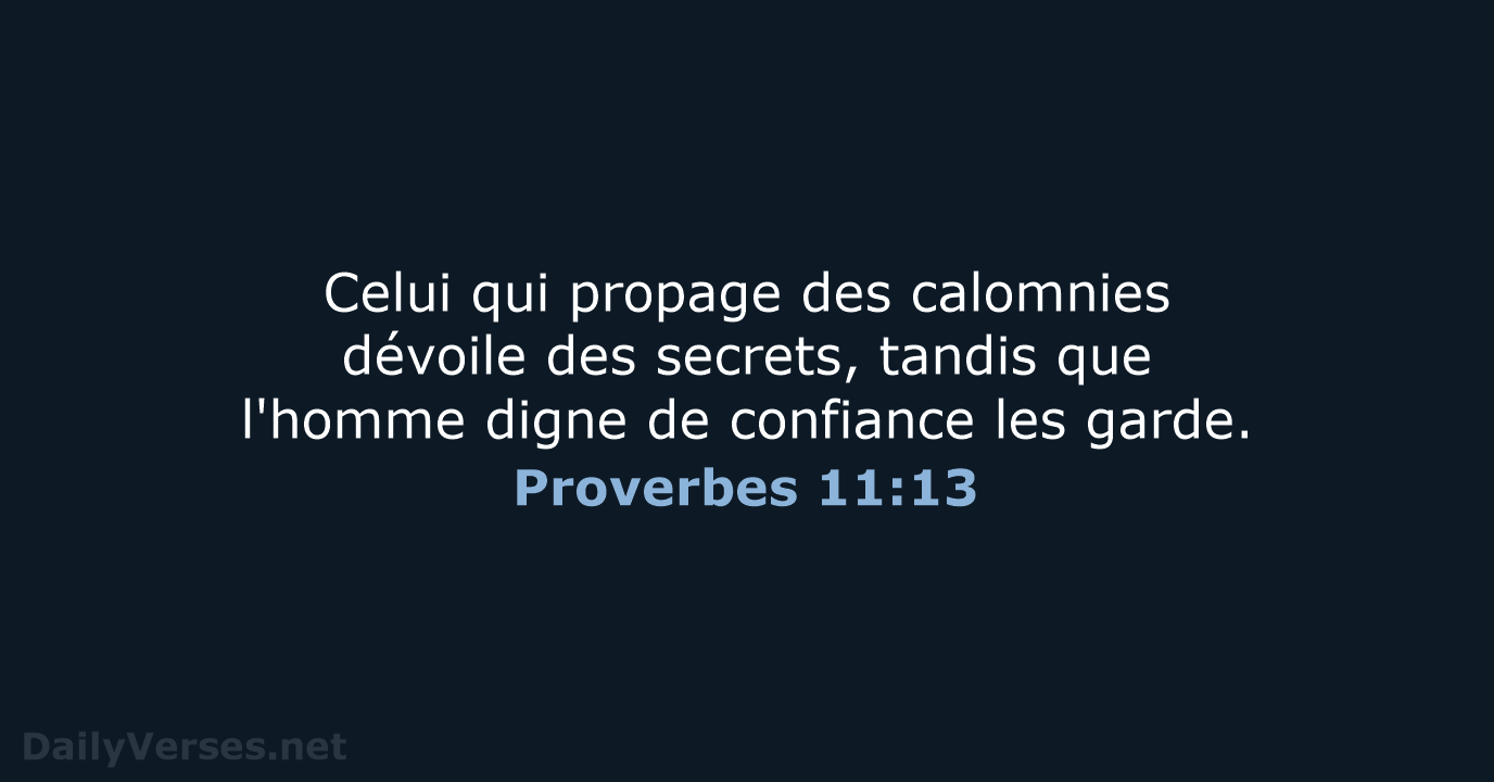 Proverbes 11:13 - SG21