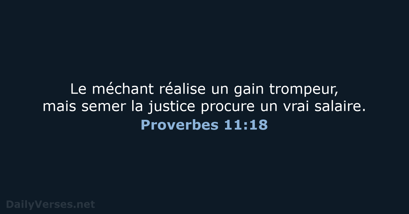 Proverbes 11:18 - SG21