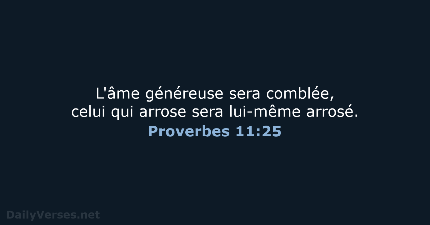 Proverbes 11:25 - SG21