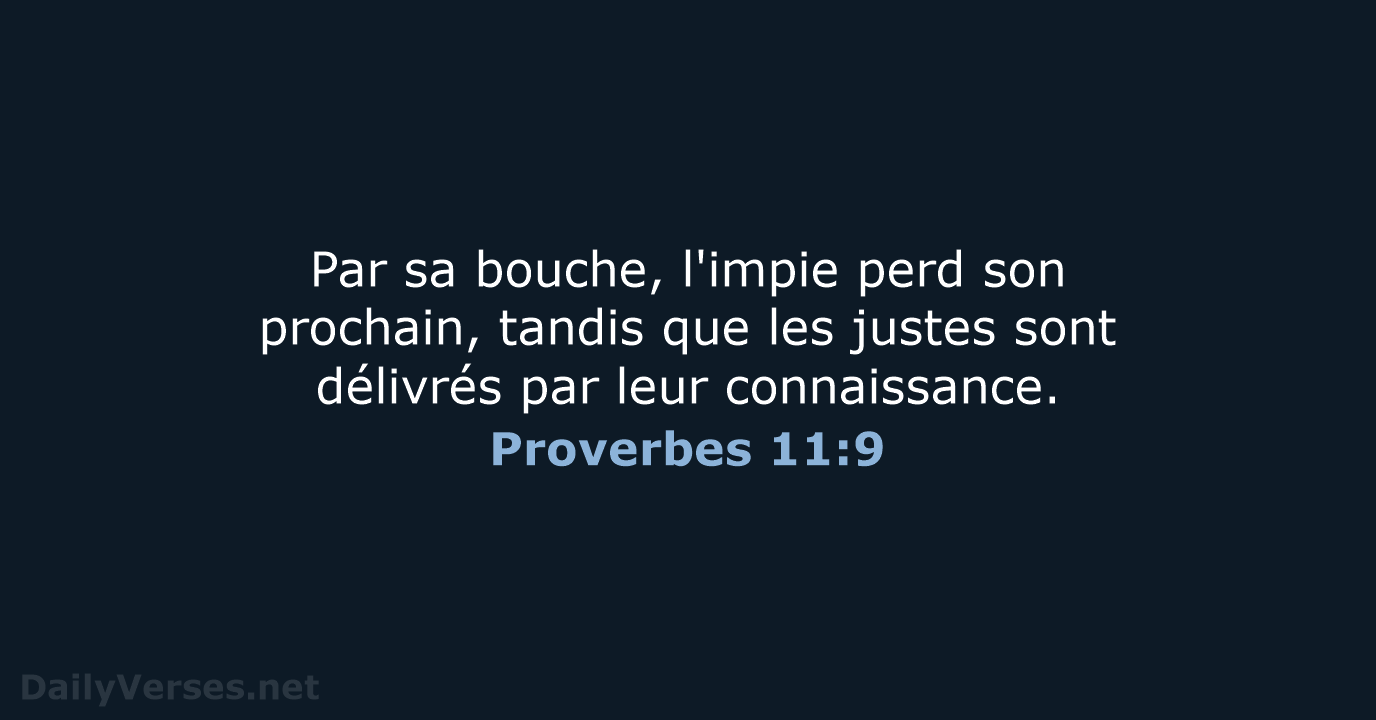 Proverbes 11:9 - SG21