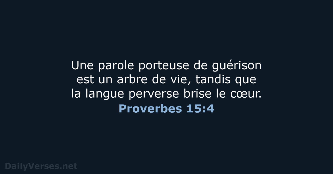 Proverbes 15:4 - SG21