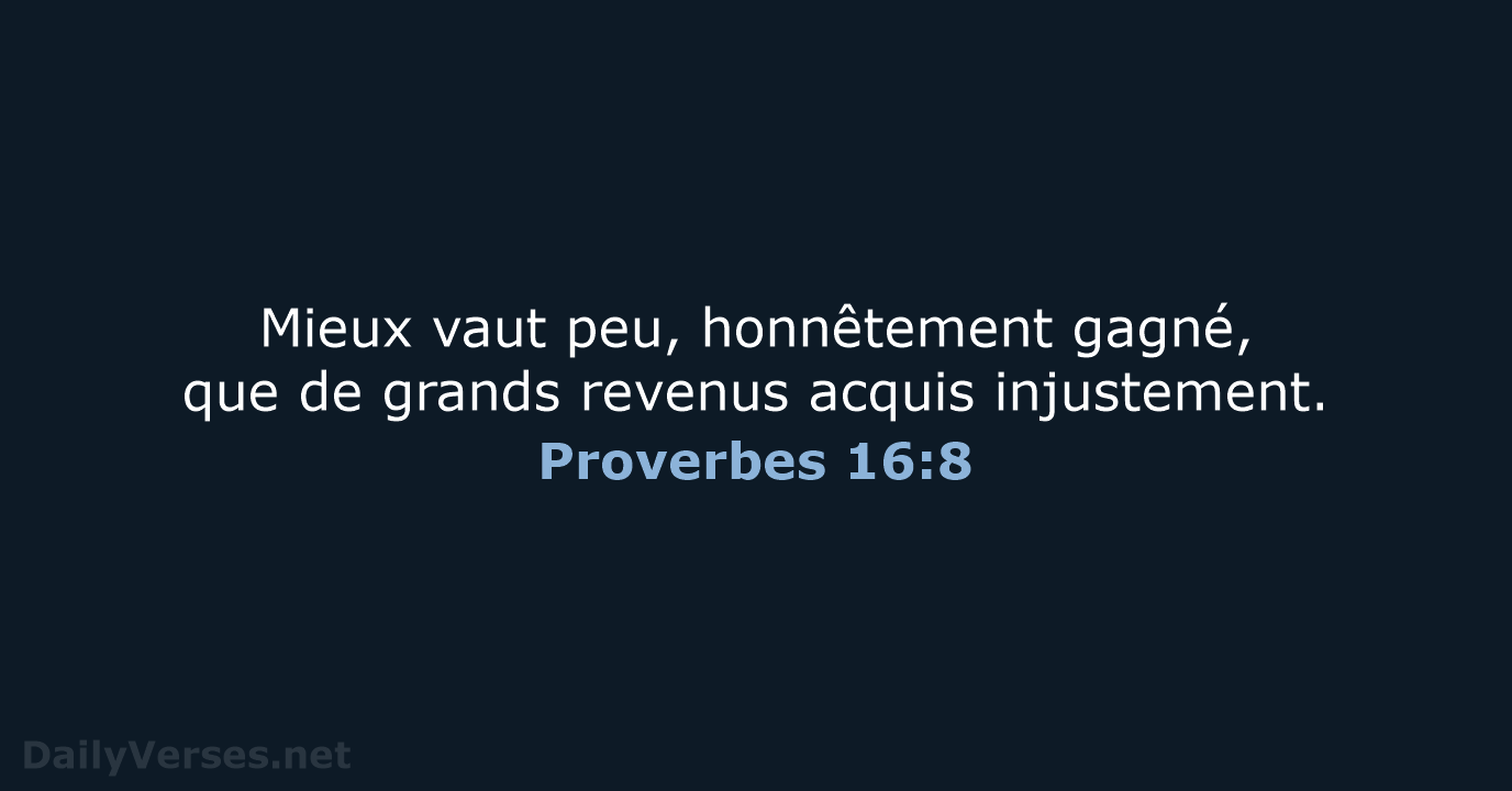 Proverbes 16:8 - SG21
