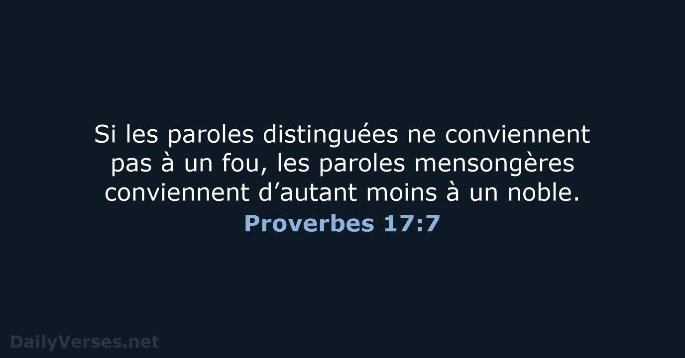 Proverbes 17:7 - SG21
