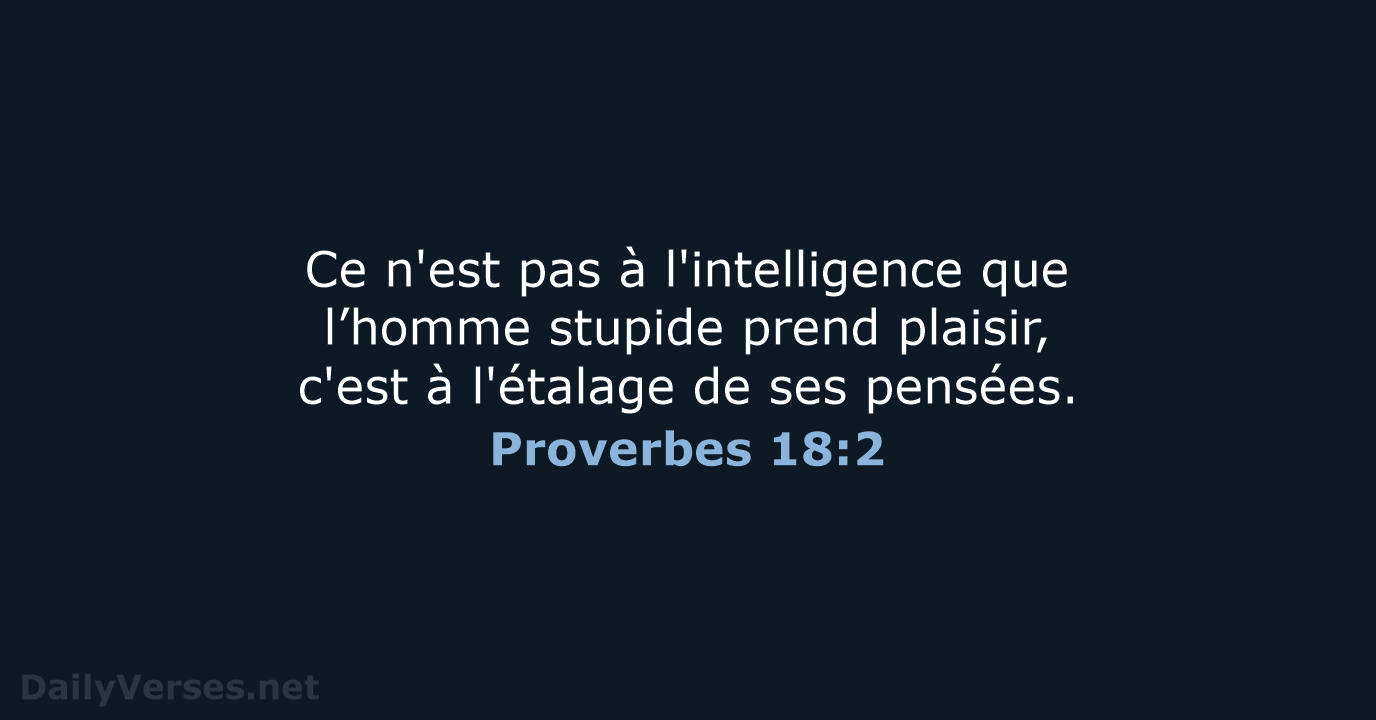Proverbes 18:2 - SG21