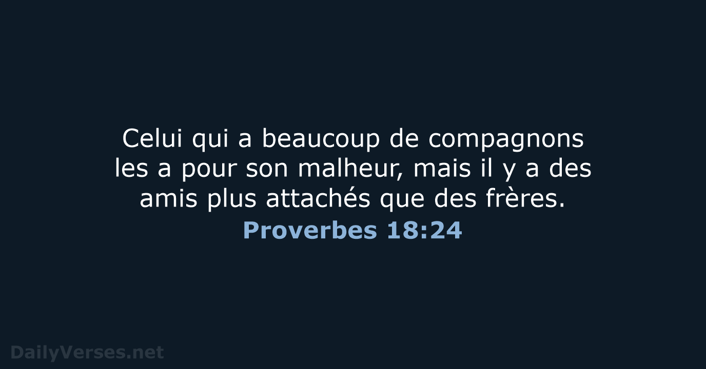 Proverbes 18:24 - SG21
