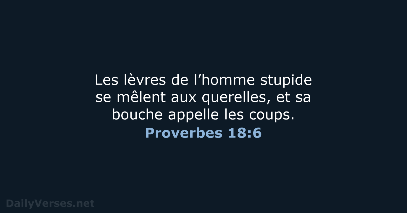 Proverbes 18:6 - SG21