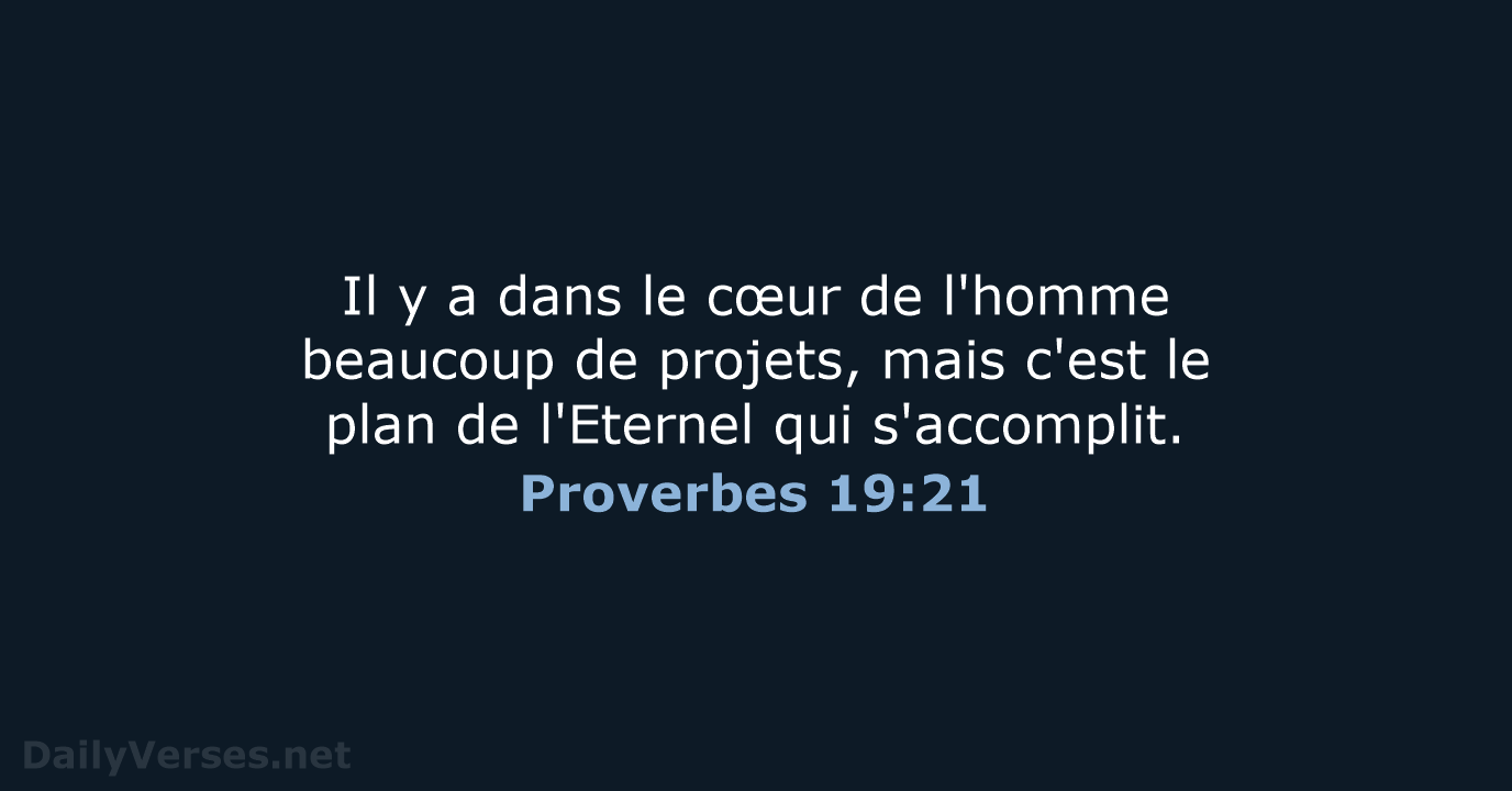 Proverbes 19:21 - SG21