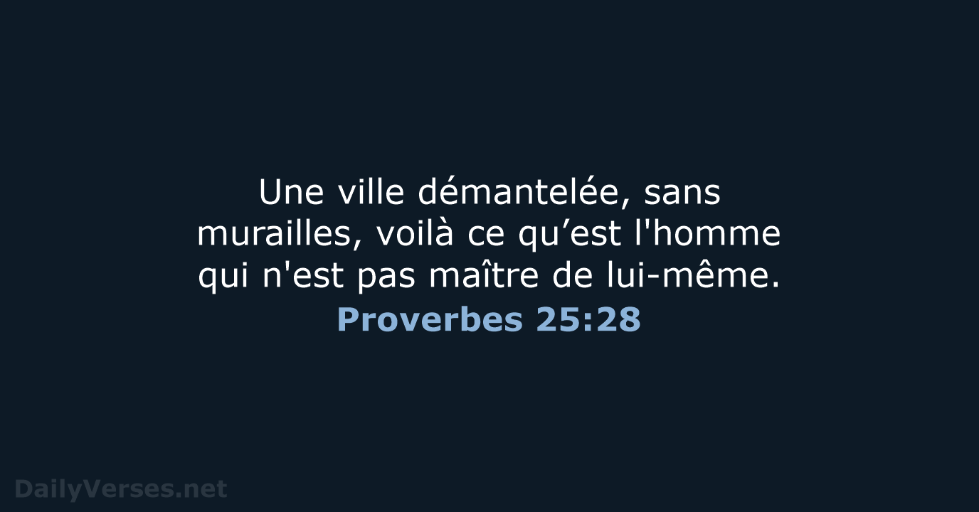 Proverbes 25:28 - SG21
