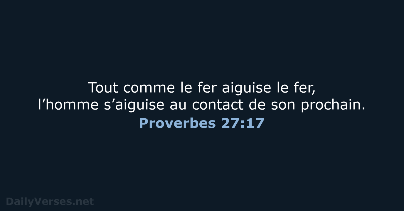 Proverbes 27:17 - SG21