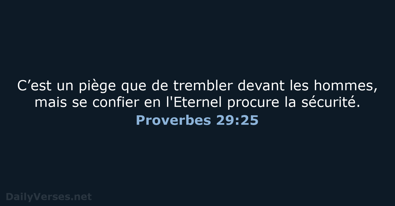 Proverbes 29:25 - SG21