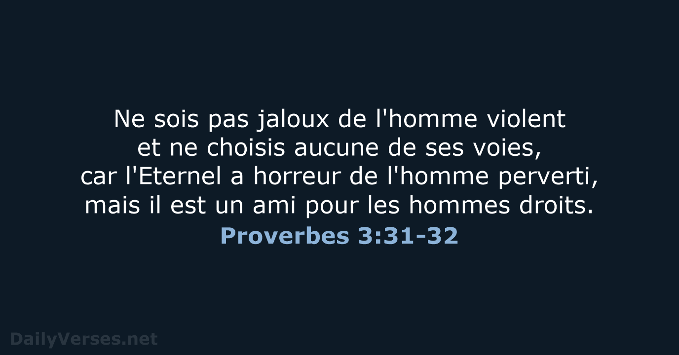 Proverbes 3:31-32 - SG21