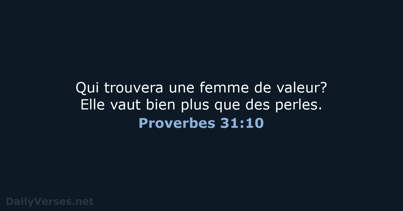 Proverbes 31:10 - SG21