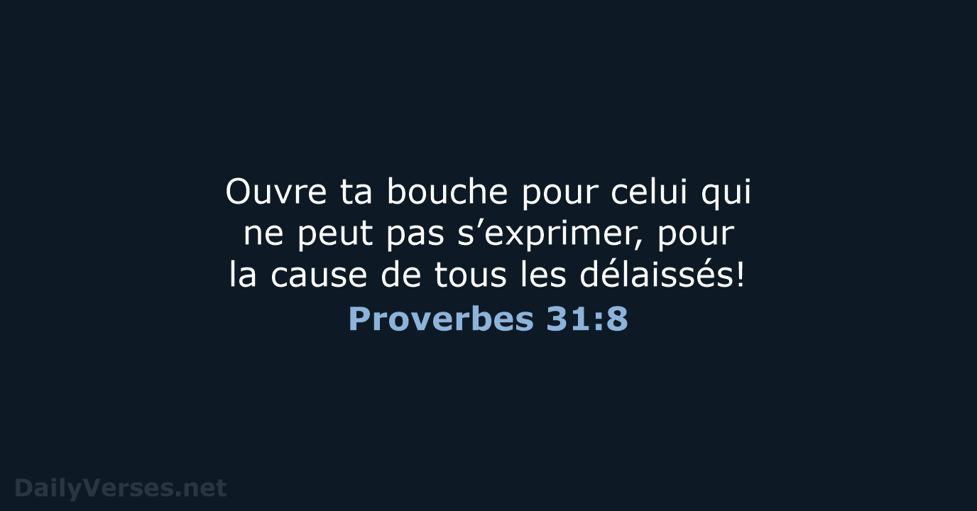 Proverbes 31:8 - SG21