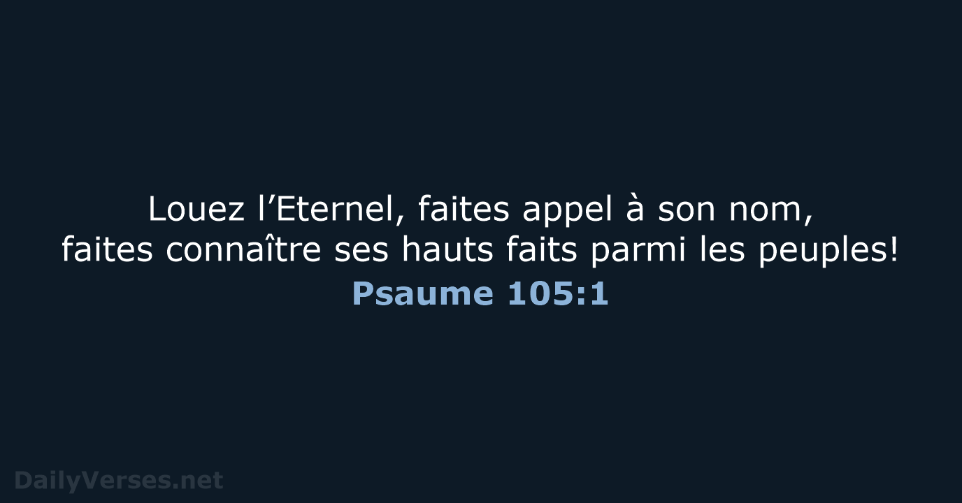 Psaume 105:1 - SG21