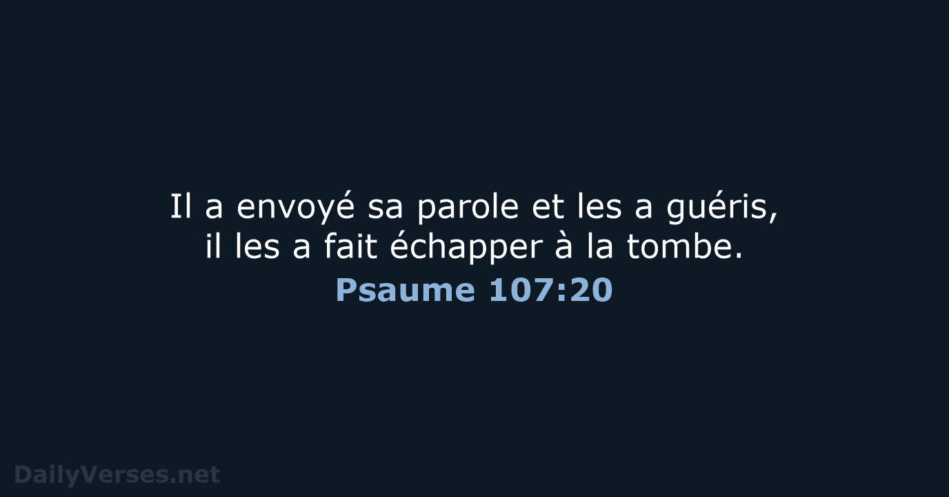 Psaume 107:20 - SG21