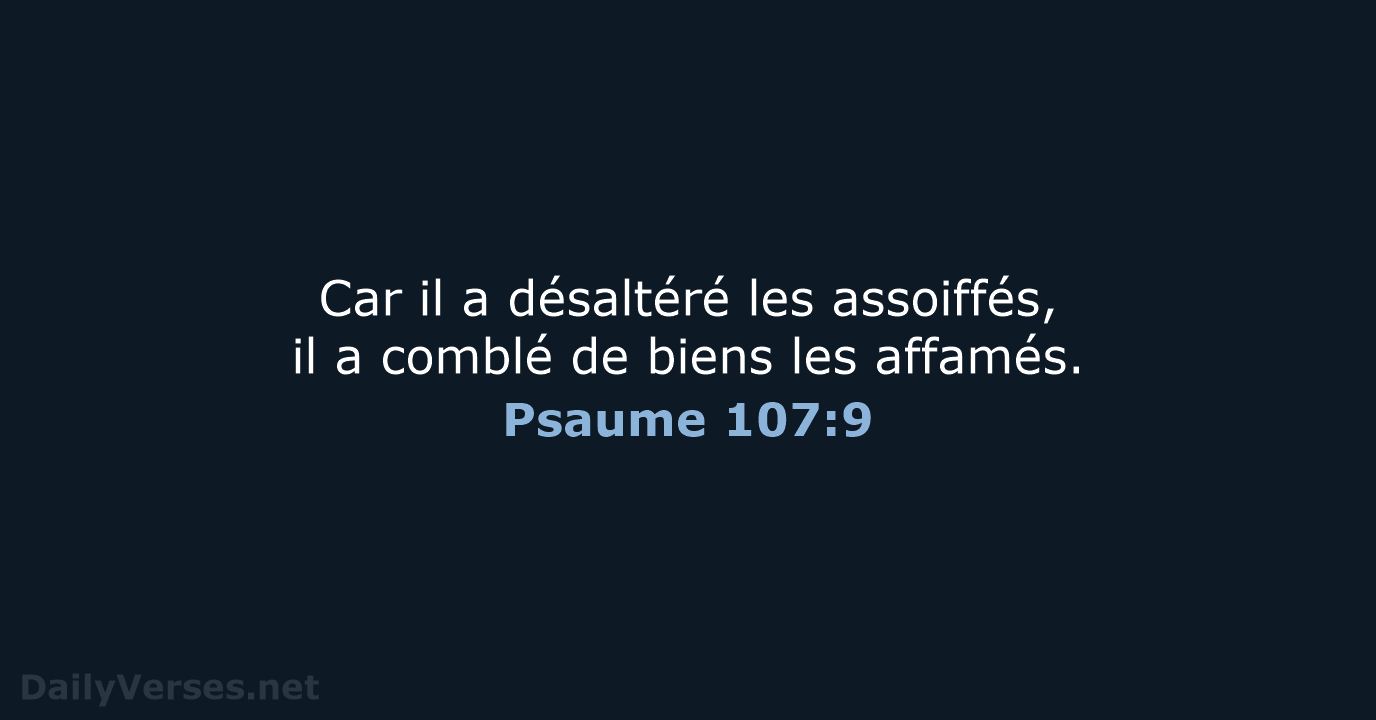 Psaume 107:9 - SG21